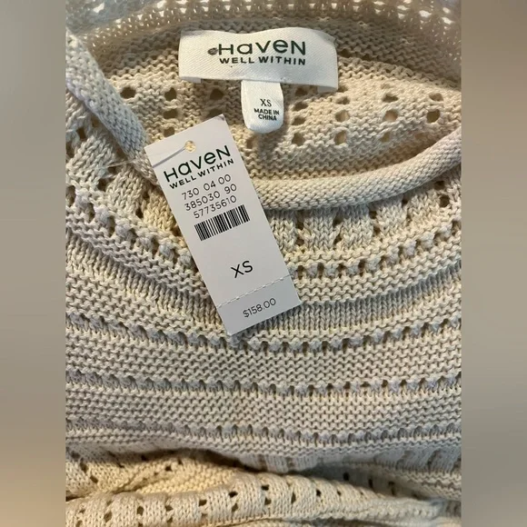 Haven Well Within Organic Cotton Open Stitch Funnel Neck Dress - Picture 4 of 5